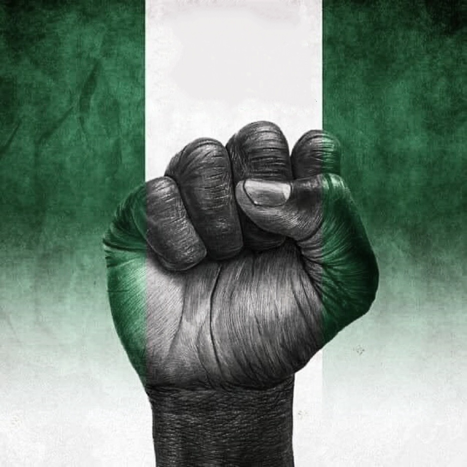 African folded peace on the Nigeria flag