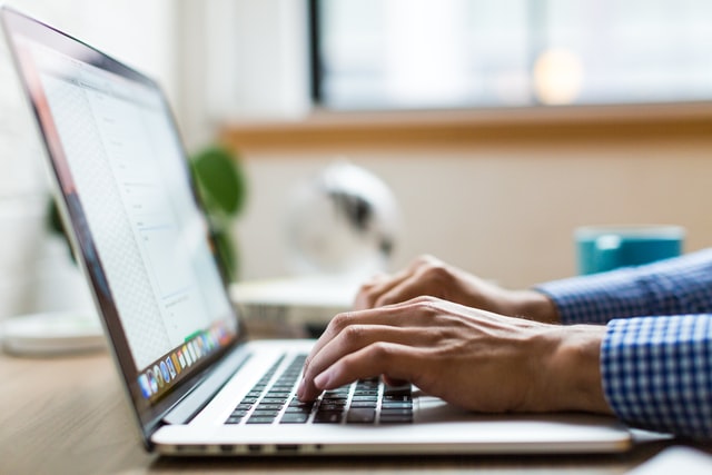 Man working with his laptop