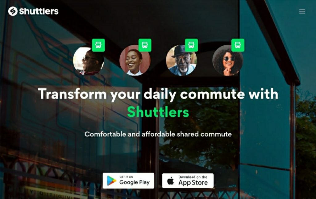 Shuttlers (ride-sharing service) homepage screenshot