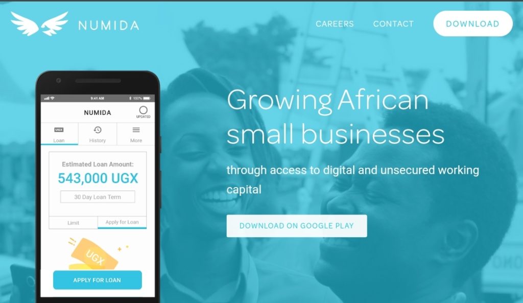 Numida (Nigerian startup) homepage screenshot